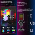 Miniatyrbild 3 av 4: INN USB-mikrofon RGB-spelmikrofon för spelströmning och poddsändning brusreducering med LED-ljus och stötfäste