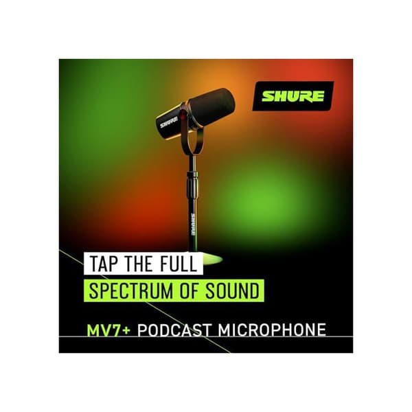 Shure MV7+ K med bordstativ Dynamisk Mikrofon