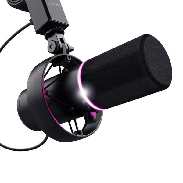 Trust Gaming GXT 255+ Onyx Professionell spelmikrofon med arm, kardioid, USB-bommikrofon för PC, Gamer, Streaming