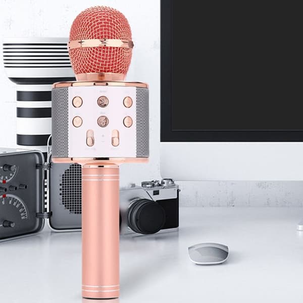 Trådlös bluetooth med lätt karaoke mobiltelefon mikrofon bluetooth ljud mobiltelefon mikrofon