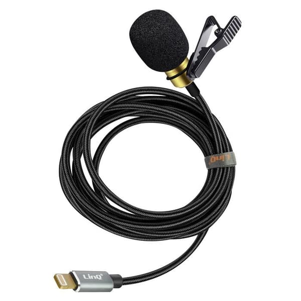 Mikrofon Cravate Lightning - LinQ - Mikro för iPhone, iPad - Svart