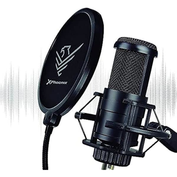Phoenix Technologies - Professionell kondensatormikrofonstudio, streaming, justerbar artikulerande arm, antivibrationsstöd,