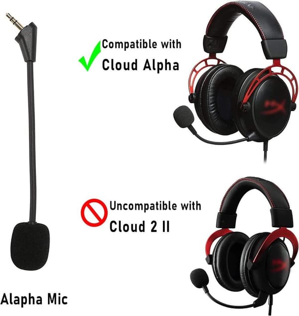Mikrofonin korvaava Kingston HyperX Cloud Alpha, Alpha S -pelikuuloke, 3,5 mm:n irrotettava kuulokemikrofoni