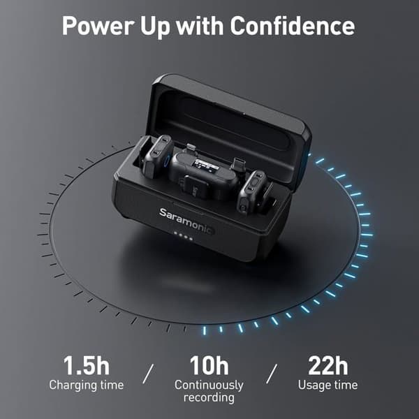Blink 500+ B2 trådlöst mikrofonsystem - SARAMONIC - För 2 personer - USB-C och 3,5 mm utgångar - Svart