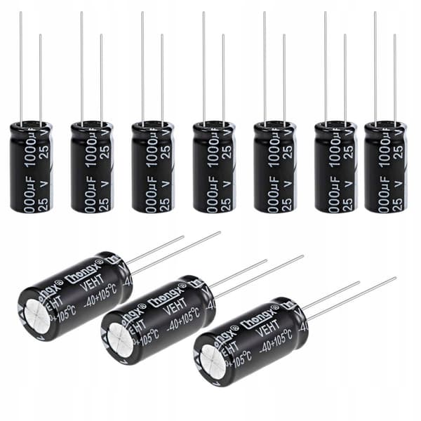 Elektrolytkondensator Lav ESR 1000uF 25V 10x20mm pitch 5mm 10 stk.