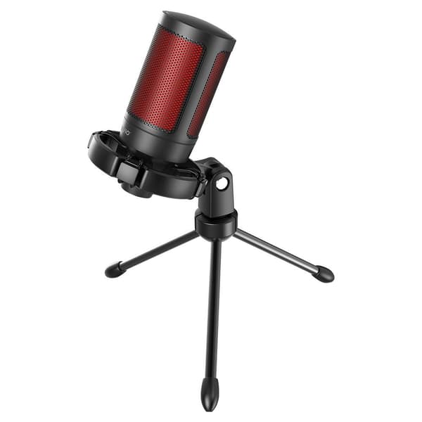 SAVIO langallinen pelimikrofoni taustavalolla, jalustalla, USB:llä, SONAR PRO