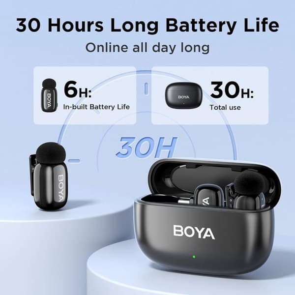 Boya BOYAMINI Trådlös Mikrofon för iPhone Android PC Laptop med USB-C/Lightning