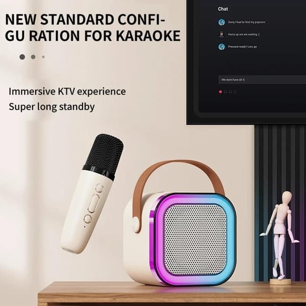 Bærbar Bluetooth Karaoke højttaler med 1 trådløs mikrofon
