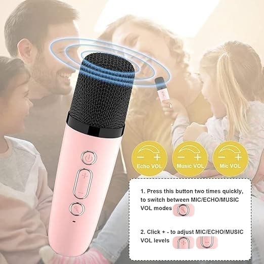 Kannettava Bluetooth Karaoke kaiutin 1 langattomalla mikrofonilla