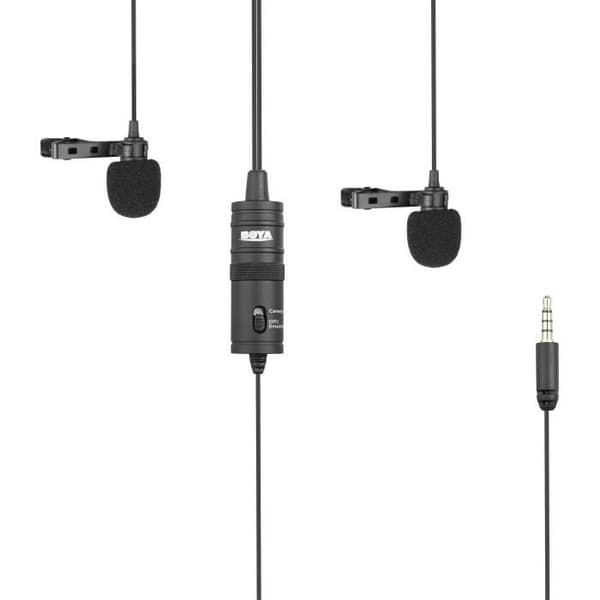 BOYA M1DM Dual Lavalier-mikrofon - TRRS-utgång - 4m kabel