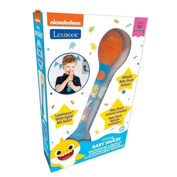 Ljusmikrofon med Baby Shark-melodier och ljudeffekter