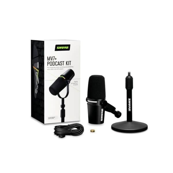Shure MV7+ K med bordstativ Dynamisk Mikrofon
