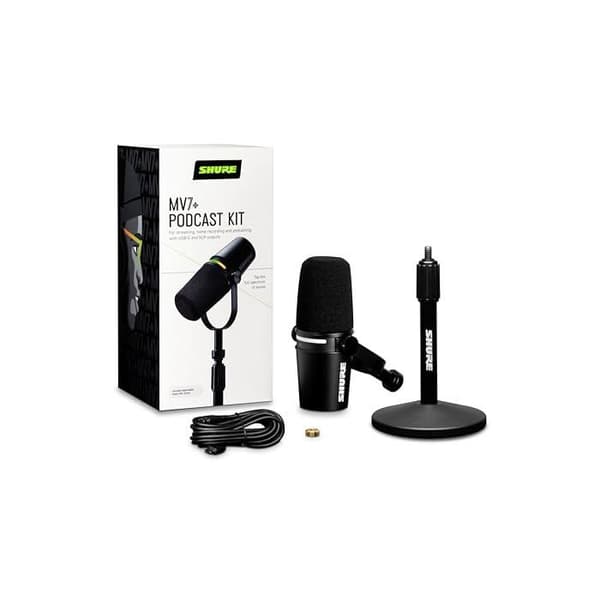 Shure MV7+ K med bordstativ Dynamisk Mikrofon