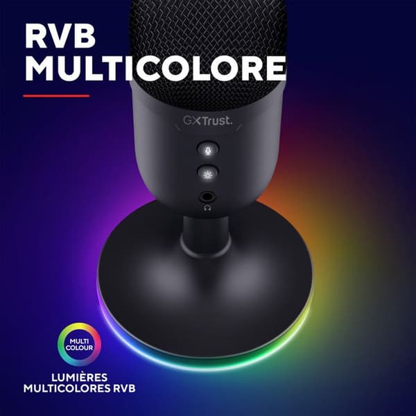Mikrofon USB - Trust Gaming - GXT 236 Yami - Kompakt - Kardioid - Multicolor RGB