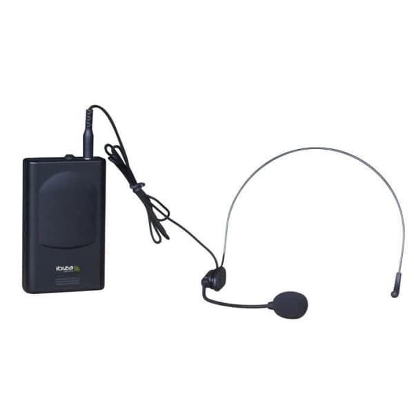 IBIZA VHF4 4-kanals VHF-mikrofonsystem - Svart