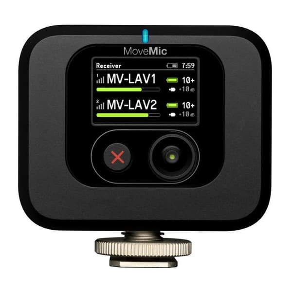 Shure MoveMic-mottagare - Hot Shoe-kameramottagare för MoveMic Lavalier-mikrofoner, kompatibel med de flesta