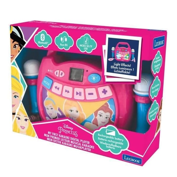 Disney Prinsessa Bluetooth-kaiutin - LEXIBOOK - Valotehosteet, mikrofonit, ladattava akku