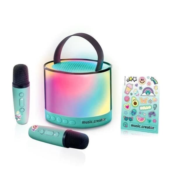 Canal Toys - Musiikinluontilaite - Minikaraokeasema - Valaiseva kaiutin kahdella langattomalla mikrofonilla - INF 044