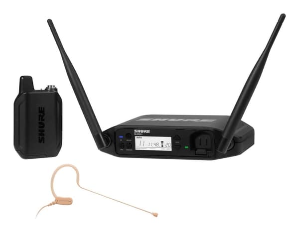 Shure GLXD14+E/MX53-Z4 - Digitalt trådlöst DUBBELBANDS-system med bodypack-sändare och headsetmikrofon