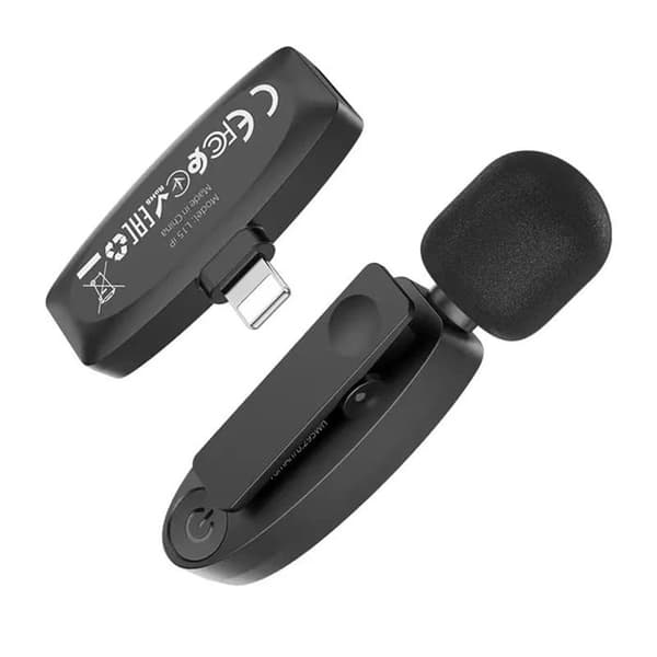 Hoco - Trådlös Lavalier Mikrofon Crystal (L15) - Lightning, 80mAh - Svart