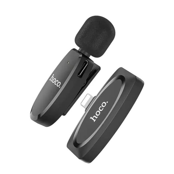 Hoco - Trådlös Lavalier Mikrofon Crystal (L15) - Lightning, 80mAh - Svart