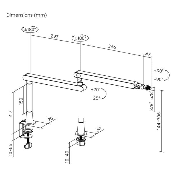 Professionell mikrofonstativ Maclean, boomarm, max. 2kg, MC-971