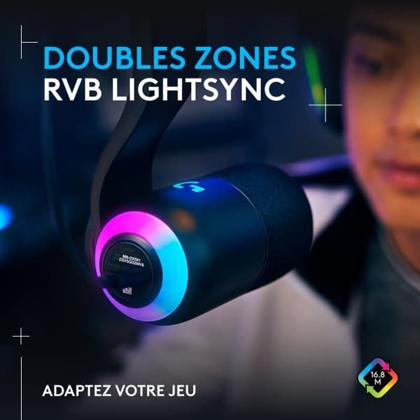 Logitech G Yeti GX dynamisk RGB-spelmikrofon med LIGHTSYNC, USB