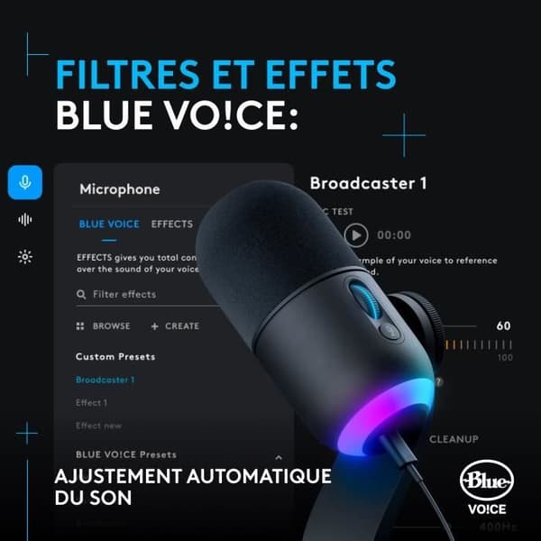 Logitech G Yeti GX dynamisk RGB-spelmikrofon med LIGHTSYNC, USB