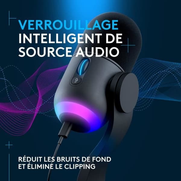 Logitech G Yeti GX dynamisk RGB-spelmikrofon med LIGHTSYNC, USB