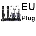 Miniatyrbillede 1 af 2: UHF trådløst mikrofon system, 2 håndholdte sendere, dual kanal drift,EU -stik 501 538