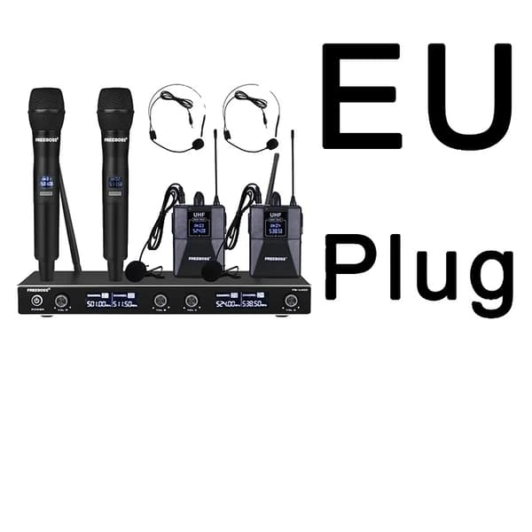 UHF trådløst mikrofon system, 2 håndholdte sendere, dual kanal drift,EU -stik 501 538