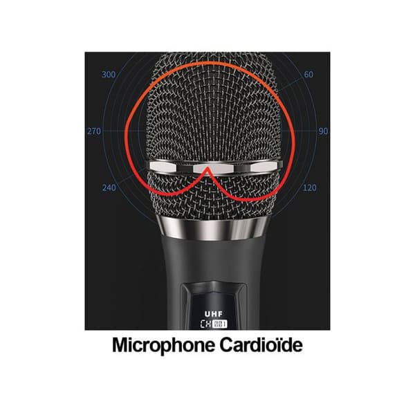 Trådlösa mikrofoner DSP 192KHz Pro för förstärkare / högtalare LED-skärm Räckvidd 50m Blå / Röd