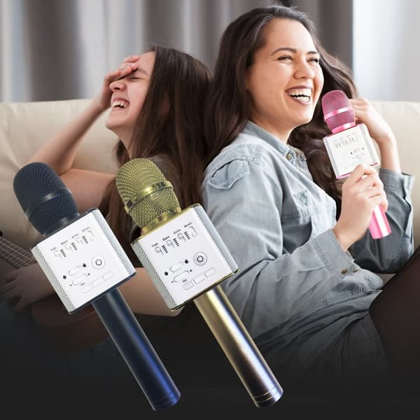 Karaoke Mikrofon Bluetooth med högtalare Rosa