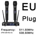 Miniatyrbild 2 av 2: Trådlöst mikrofonsystem, dubbelkanaligt, UHF-frekvens, EU-kontakt 511 538 MHz