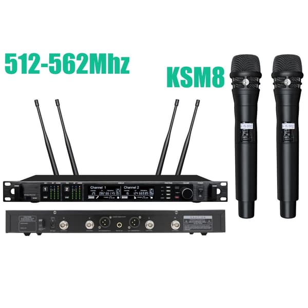 Professionelt trådløst mikrofon sæt, dynamisk transducer, superkardioid mønster,KSM8 500MHz