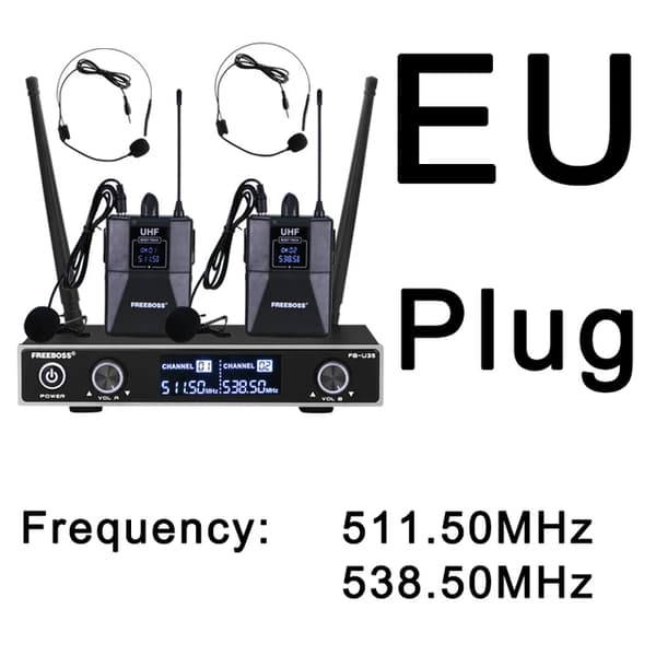 Trådlöst mikrofonsystem, dubbelriktad drift, 2 kroppspack med lavalier- och headsetmikrofon., FB-U35H2-EU-2