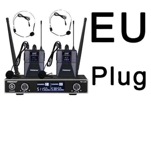 Trådlöst mikrofonsystem, dubbelriktad drift, 2 kroppspack med lavalier- och headsetmikrofon., FB-U35H2-EU-2