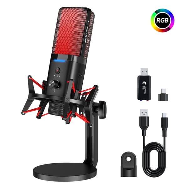 INF Dual Mode Trådløs Kablet Gaming RGB Mikrofon