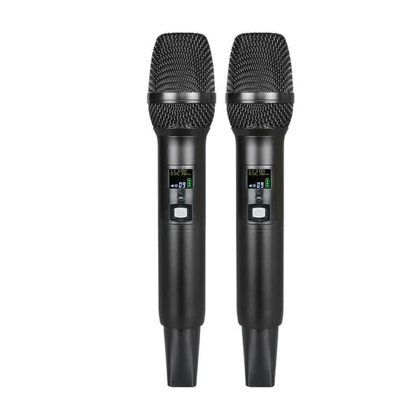 INF Dubbelt trådlöst mikrofonsystem: Karaoke & Konferensredo