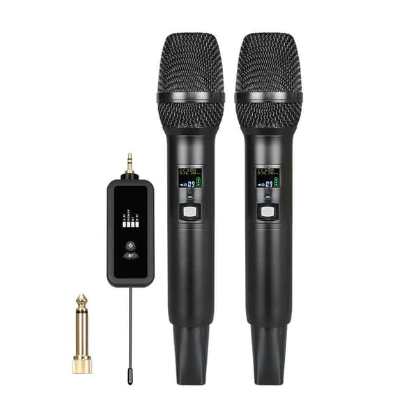 INF Dubbelt trådlöst mikrofonsystem: Karaoke & Konferensredo