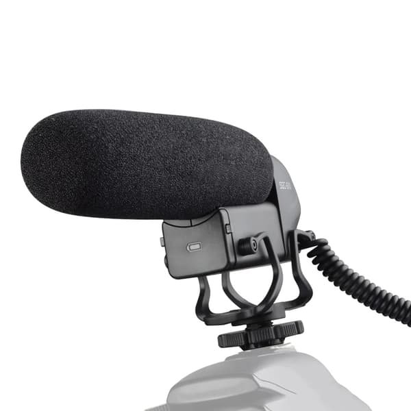 Mikrofon, superkardioid, bærbar, lavpasfunktion,sort