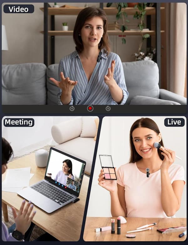 Trådløs Lavalier med LED-skærm – Mini Lavalier Mic til iPhone/Android, perfekt til video, vlog, TikTok, YouTube