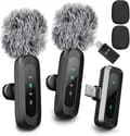 Miniatyrbillede 1 af 10: Trådløs Lavalier med LED-skærm – Mini Lavalier Mic til iPhone/Android, perfekt til video, vlog, TikTok, YouTube