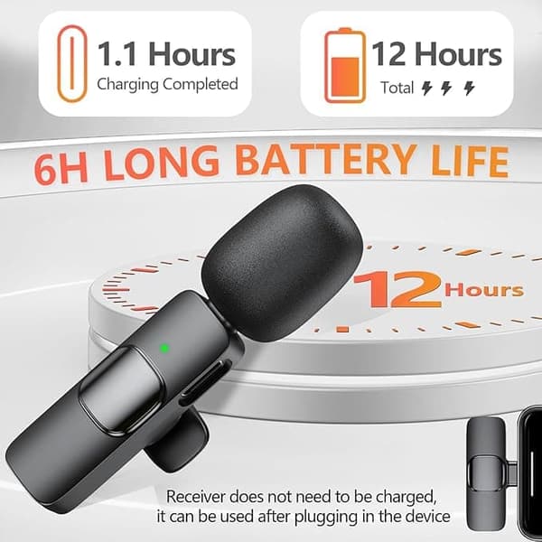 OBOSOE 2-Pak - Lavaliermikrofon til mobil - Trådløs - USB-C