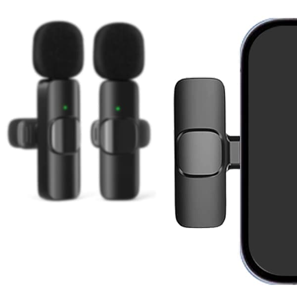 OBOSOE 2-Pak - Lavaliermikrofon til mobil - Trådløs - USB-C