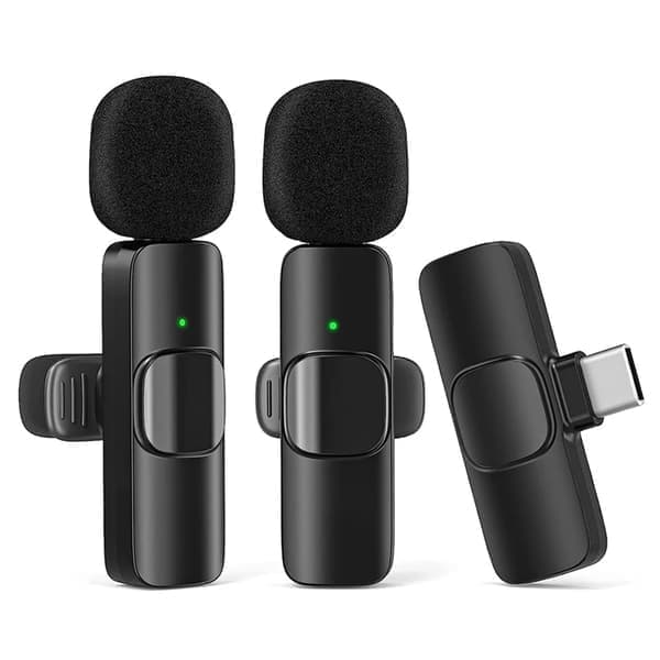 OBOSOE 2-Pak - Lavaliermikrofon til mobil - Trådløs - USB-C