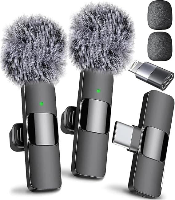 OBOSOE Trådløs Lavalier-mikrofon - Lightning & USB-C – Minimikrofon til iPhone/Android, video, TikTok, Vlog, YouTube