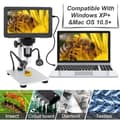 Miniatyrbild 3 av 5: 1200X 7" LED HD-skärm multifunktionellt digitalt mikroskop, med metall lyftbas