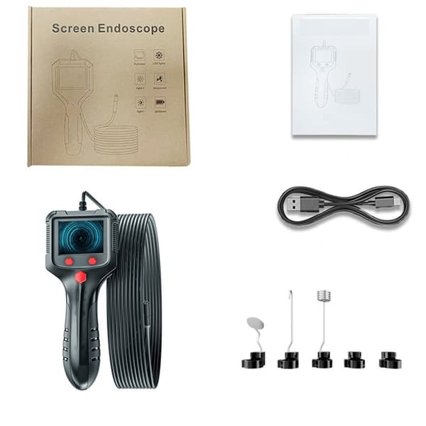 INF Håndholdt endoskopkamera, 2,4" IPS-skjerm, 6 LED-lys, 8 mm, IP67 vanntett