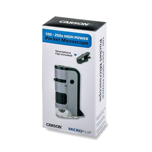 Carson Optical Microflip 100x - 250x Led Pocket Svart,Grå
